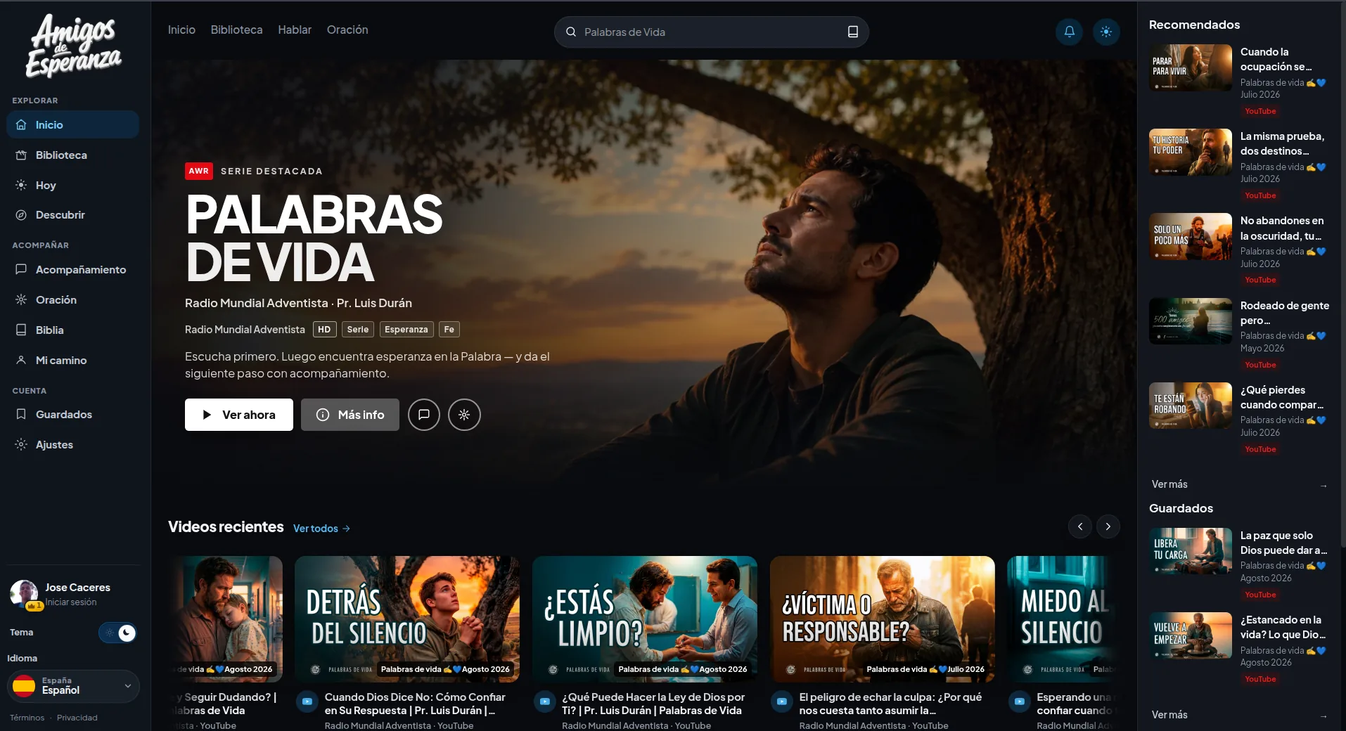 Amigos de Esperanza en tableta — Palabras de Vida, AWR